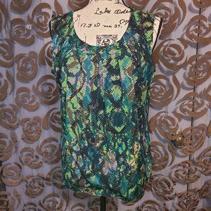 Women's Snake Print Sleeveless Blouse